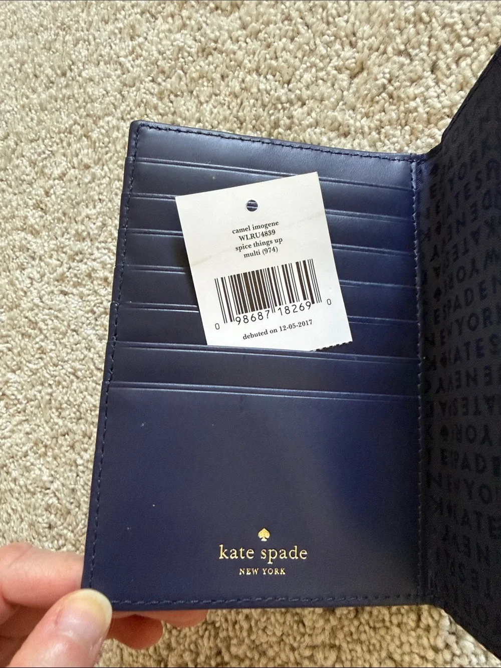 kate spade New York Navy Camel Passport Cover - Picture 2 of 10